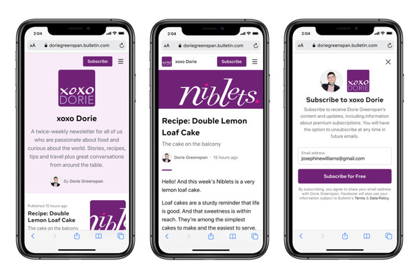 Facebook 推出獨立出版平台 Bulletin