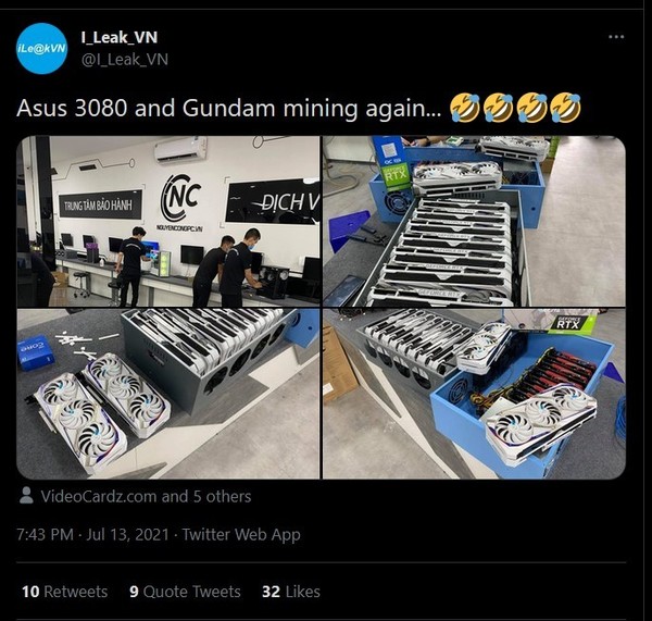 【遊戲熱話】ASUS高達顯示卡 淪為虛幣礦機組件