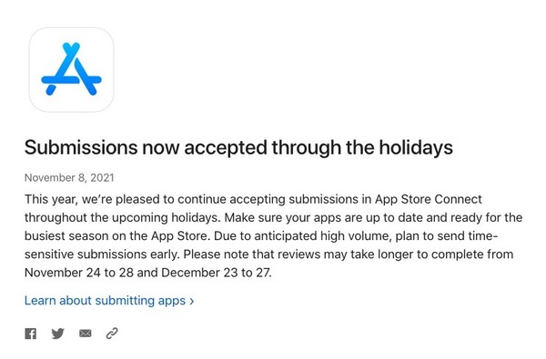 Apple 聖誕好勤力！打破傳統假期照常審批 Apps 