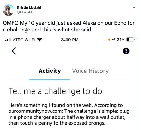 【智能危機？】Amazon 語音助手 Alexa 出大錯 竟建議女童玩致命「挑戰」