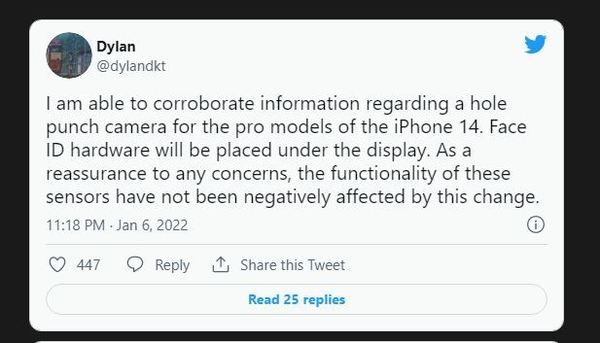 iPhone 14 Pro Face ID 轉新設計？或藏於螢幕之下！