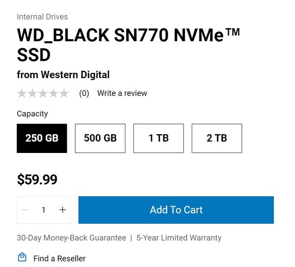 WD_Black SN770 PCIe 4.0 SSD 登場！DRAM-Less 設計‧定價親民！