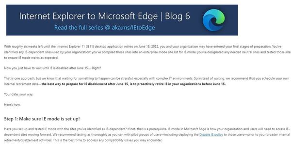 微軟公布 Internet Explorer「死期」！引導用家轉用 Edge！