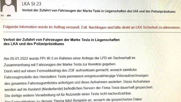 傳 Tesla 被禁駛入德國柏林警方相關單位「防偷拍」