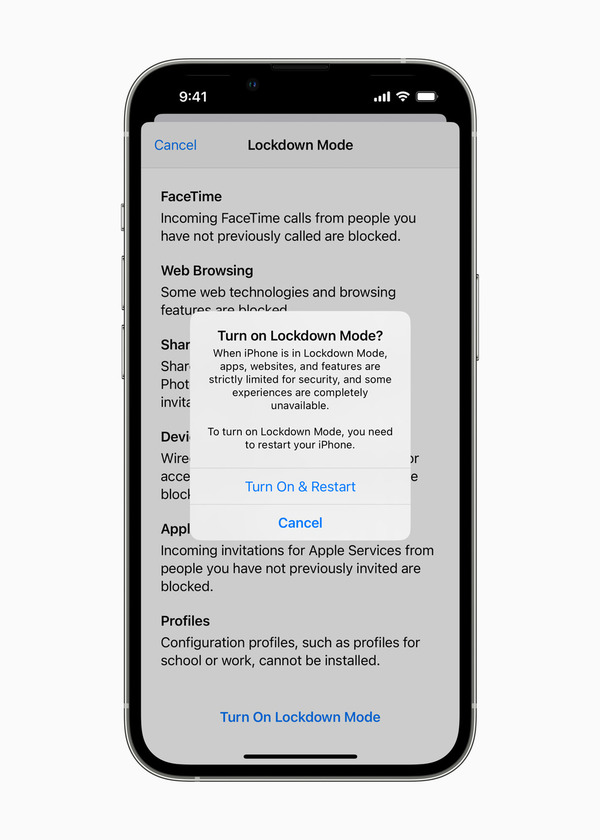 Apple 宣布為 iOS 16 加入 Lockdown Mode！防國家級間諜程式入侵！