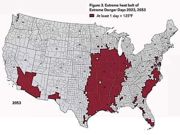 體感溫度高達 52°C 美國 2053 年極端高溫帶影響 1 億人