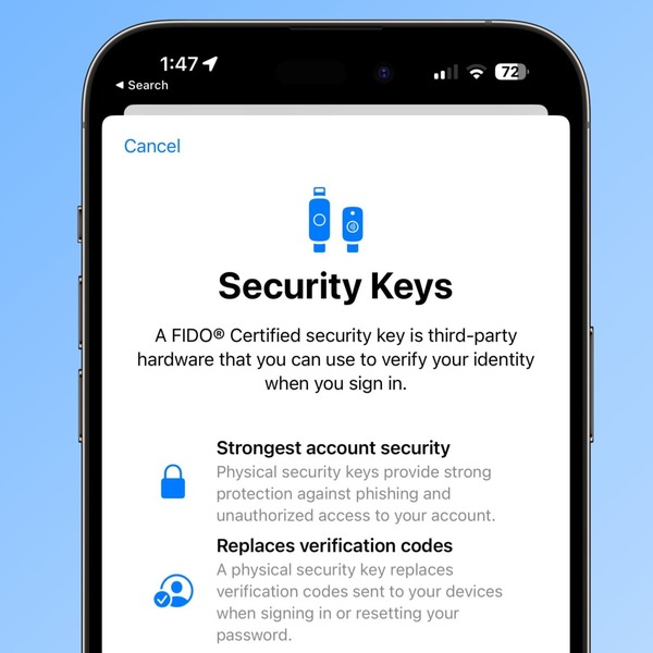 iOS 16.3 大幅升級驗證保安！引入實體安全密鑰！