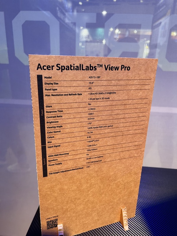 【Computex 2023】裸眼3D 技術再添新意 Acer 推SpatialLabs View Pro 組合顯示器