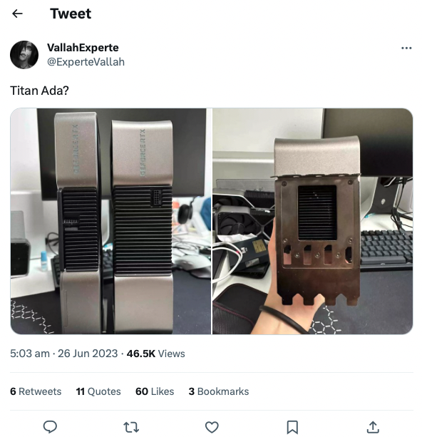 疑似 NVIDIA GeForce RTX 4090 Ti 相片流出 超巨大機身佔用 4 條插槽