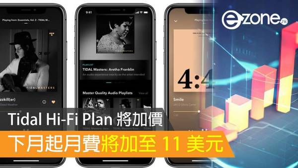 Tidal Hi-Fi Plan 將加價 下月起月費 11 美元