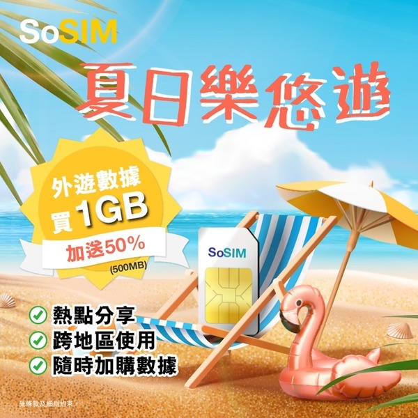 SoSIM 推暑期限定外遊數據組合！英、美、加、澳、紐五地超抵玩