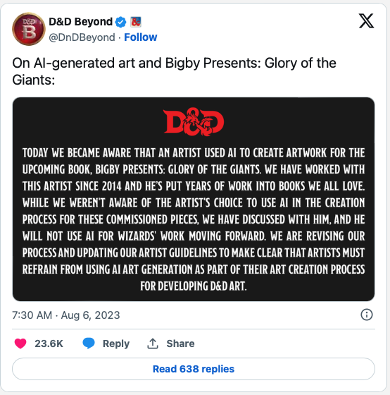 《龍與地下城》官方書本含AI 創作 玩家不滿官方致歉修改