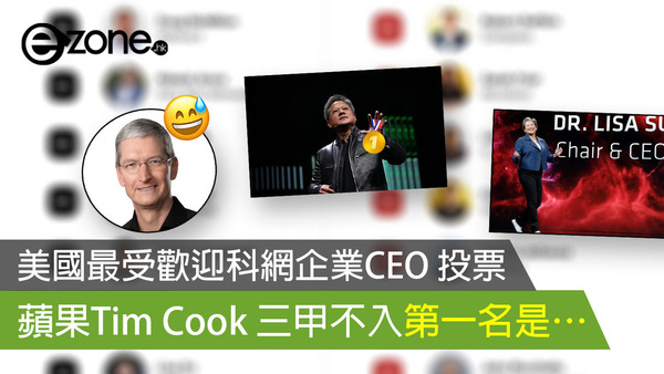 美國最受歡迎科網企業CEO 投票 蘋果Tim Cook 三甲不入第一名是…