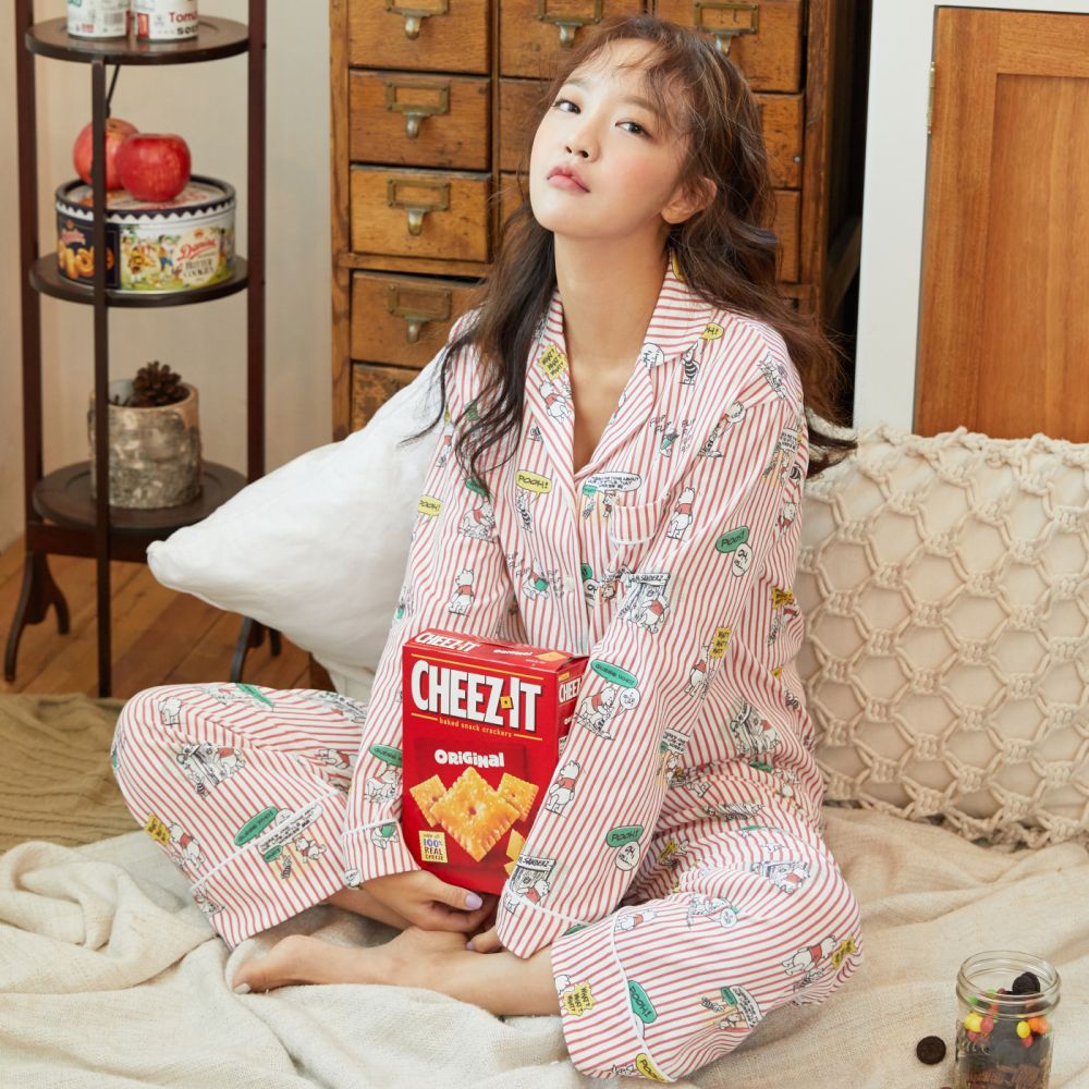 韓國Roem X 小熊維尼推出睡衣+居家服！超可愛少女風花卉印花！