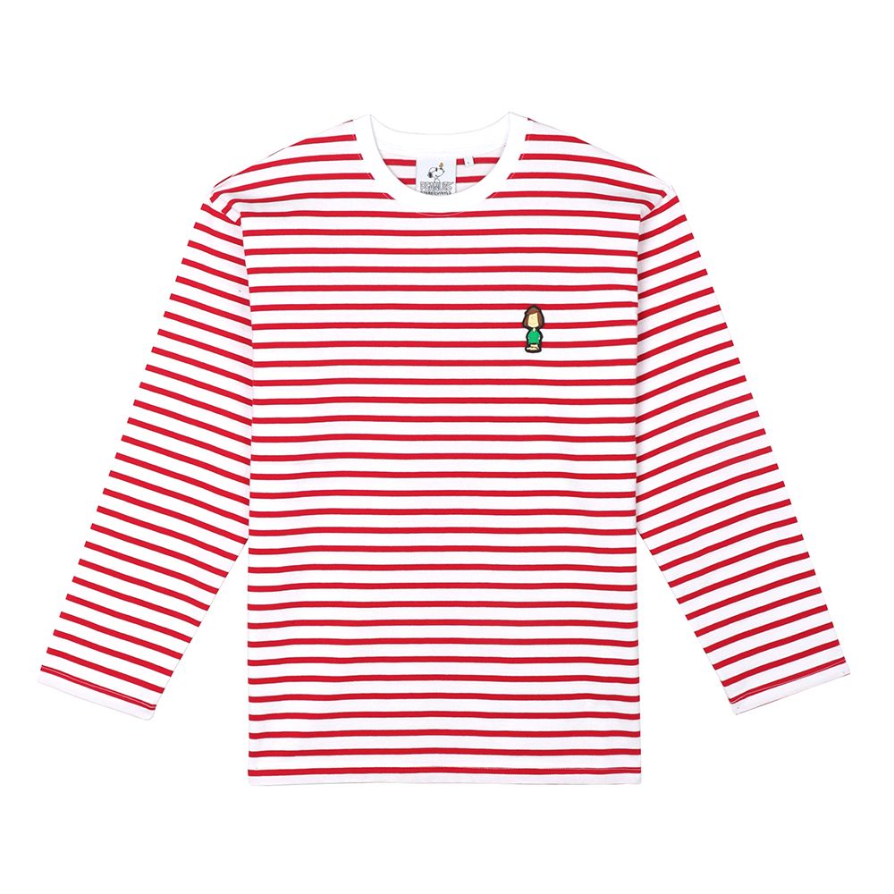 [FW18 Peanuts] Stripe Roundneck Long Sleeve(Red)