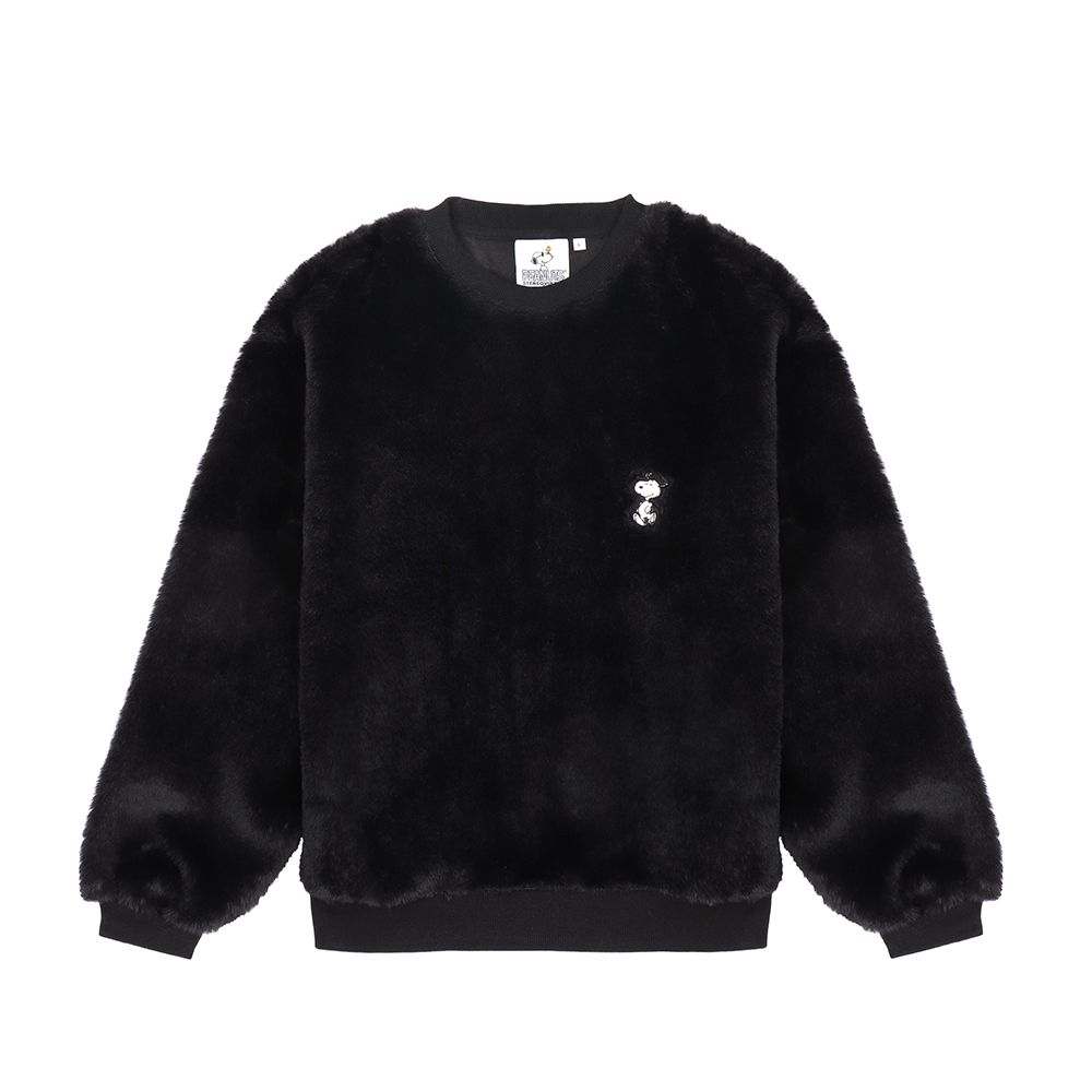 [FW18 Peanuts] Snoopy Fake Fur Sweatshirts(Black)