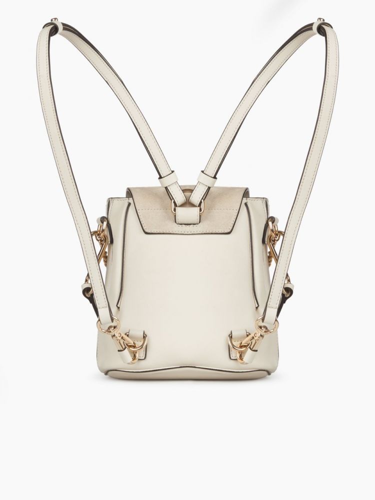 CHLOÉ Mini Faye backpack in off white smooth & suede calfskin
