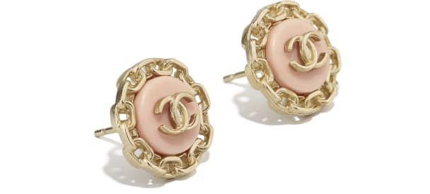 CHANEL Gold & Pink Earrings