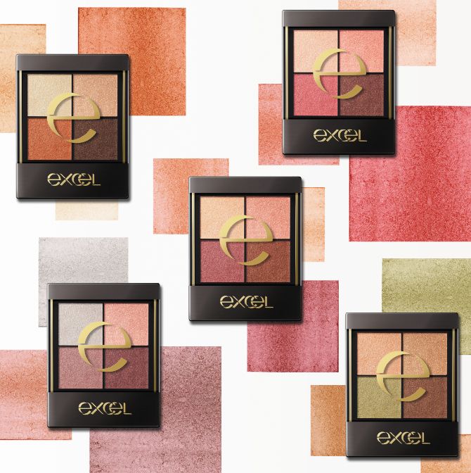 眼妝,excel,眼影,保濕,橙紅色調,秋冬,派對, eyeshadow, eye, 時尚四色眼影, excel 時尚四色眼影, エクセル, アイシャドウ