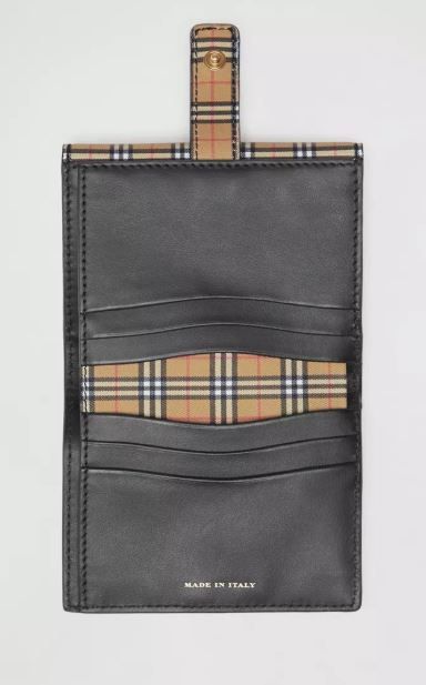 BURBERRY Small Scale Check and Leather Folding Wallet