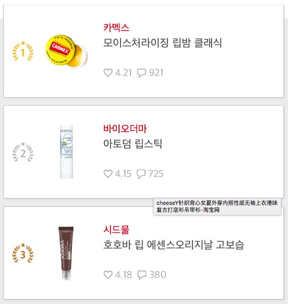 2018年韓國Glowpick「唇部產品」得獎名單！本年度最受歡迎的唇膏、唇膜是它們！