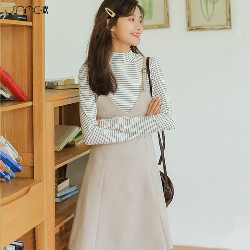 韓風毛衣高腰格子裙