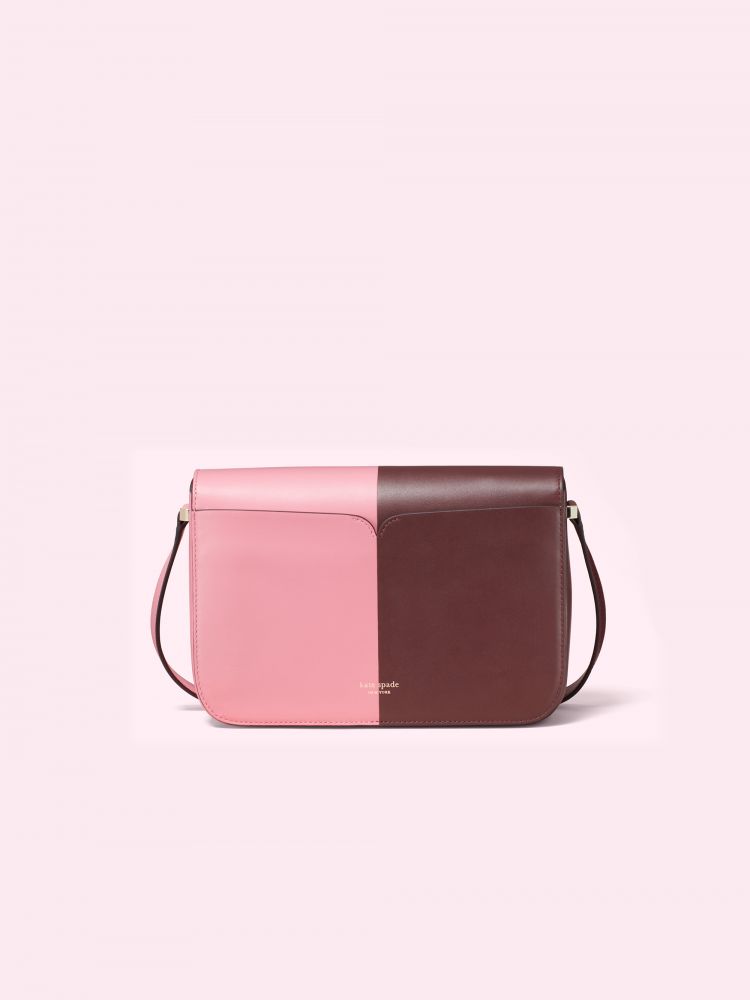 Kate Spade nicola bicolour medium shoulder bag #roasted fig/rococco pink