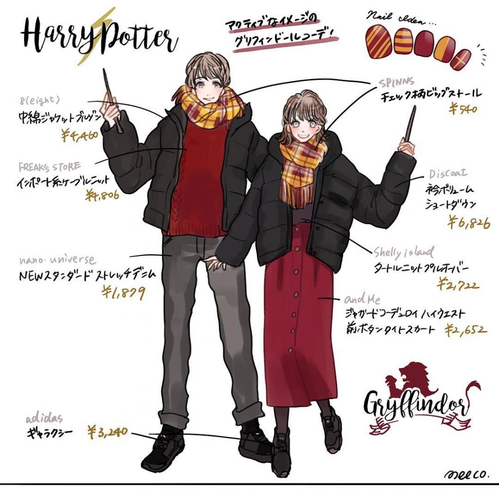 【穿搭】日本卡通角色插畫穿搭提案！哈利波特主題穿搭！附對應美甲款式！