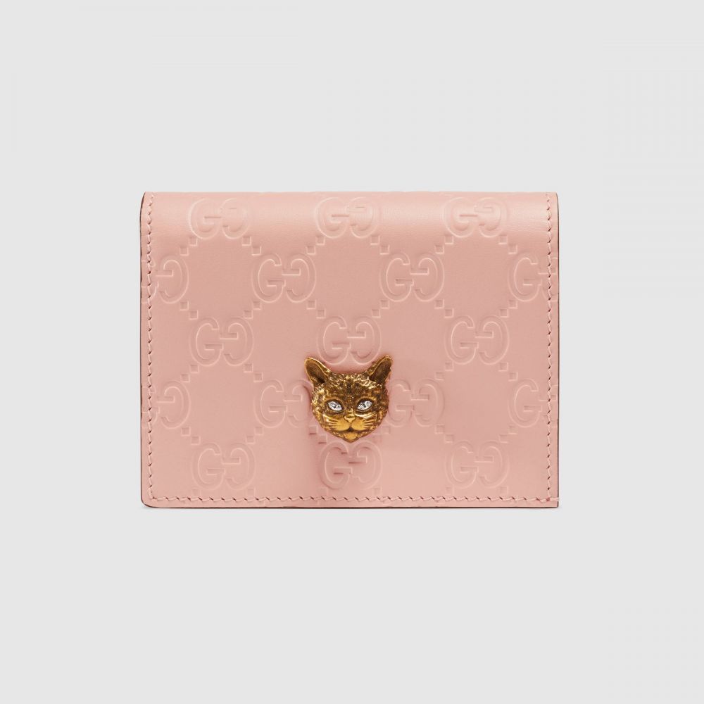 Gucci Signature card case with cat  HK$3900