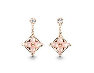 LOUIS VUITTON COLOR BLOSSOM BB STAR EAR STUDS, PINK GOLD, PINK MOTHER OF PEARL AND DIAMONDS