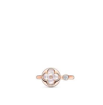 LOUIS VUITTON COLOR BLOSSOM MINI SUN RING, PINK GOLD, WHITE MOTHER-OF-PEARL AND DIAMOND