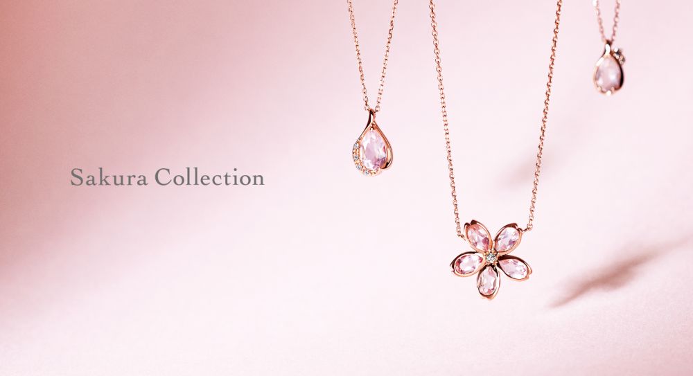 日本4℃新推櫻花系列飾物！超美淡粉色花瓣！配上鑽石、托帕石！