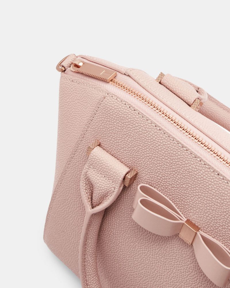 JANNE Bow Detail Zipped Leather Tote Bag (£189)