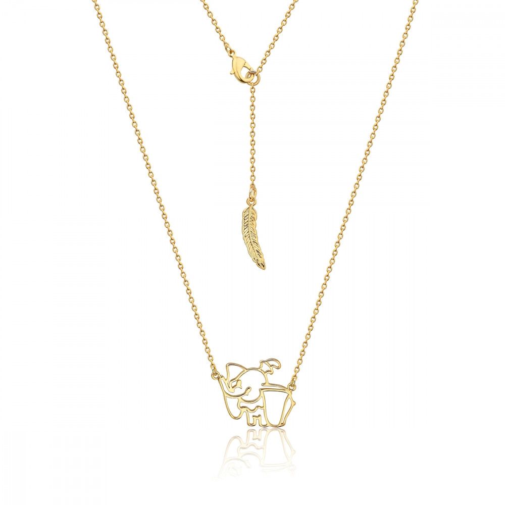Disney White Gold-Plated Dumbo Elephant Outline Character Necklace £25.00