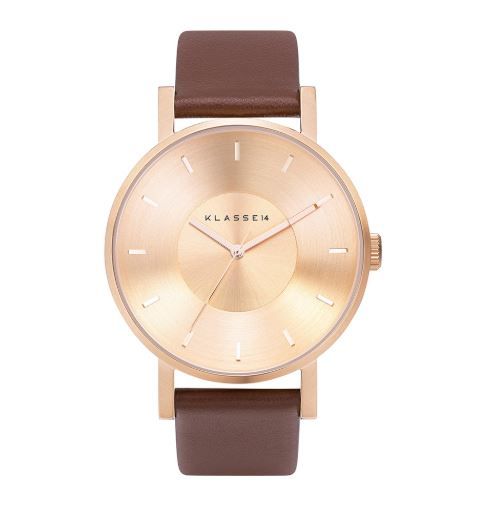 VOLARE ROSE GOLD BROWN LEATHER | 42MM
