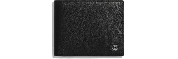 CHANEL Small Wallet Grained Calfskin & Ruthenium-Finish Metal