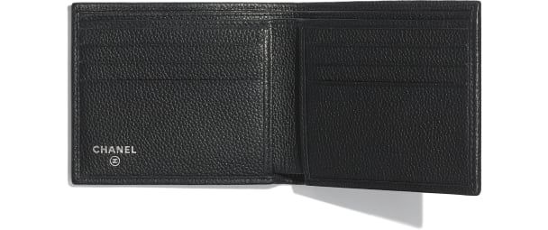 CHANEL Small Wallet Grained Calfskin & Ruthenium-Finish Metal