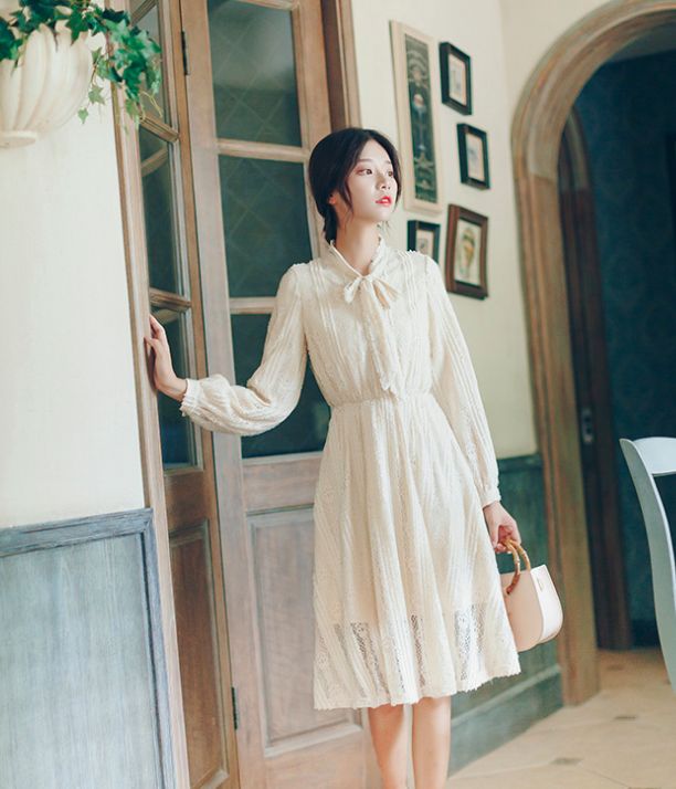 仙氣森林系法式復古連身裙 (售價為¥139)