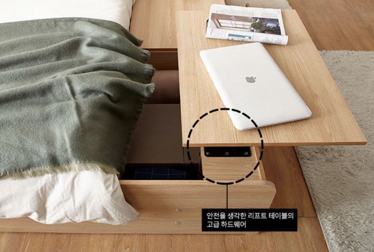 宅女整天不用出房間！韓國一體式儲物床！超方便化妝位+升降小桌子！