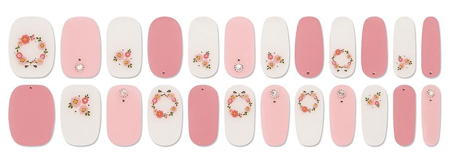  【美甲】輕鬆「貼」上便完成！浪漫櫻花、心形設計！12款韓國粉色系美甲貼合集！