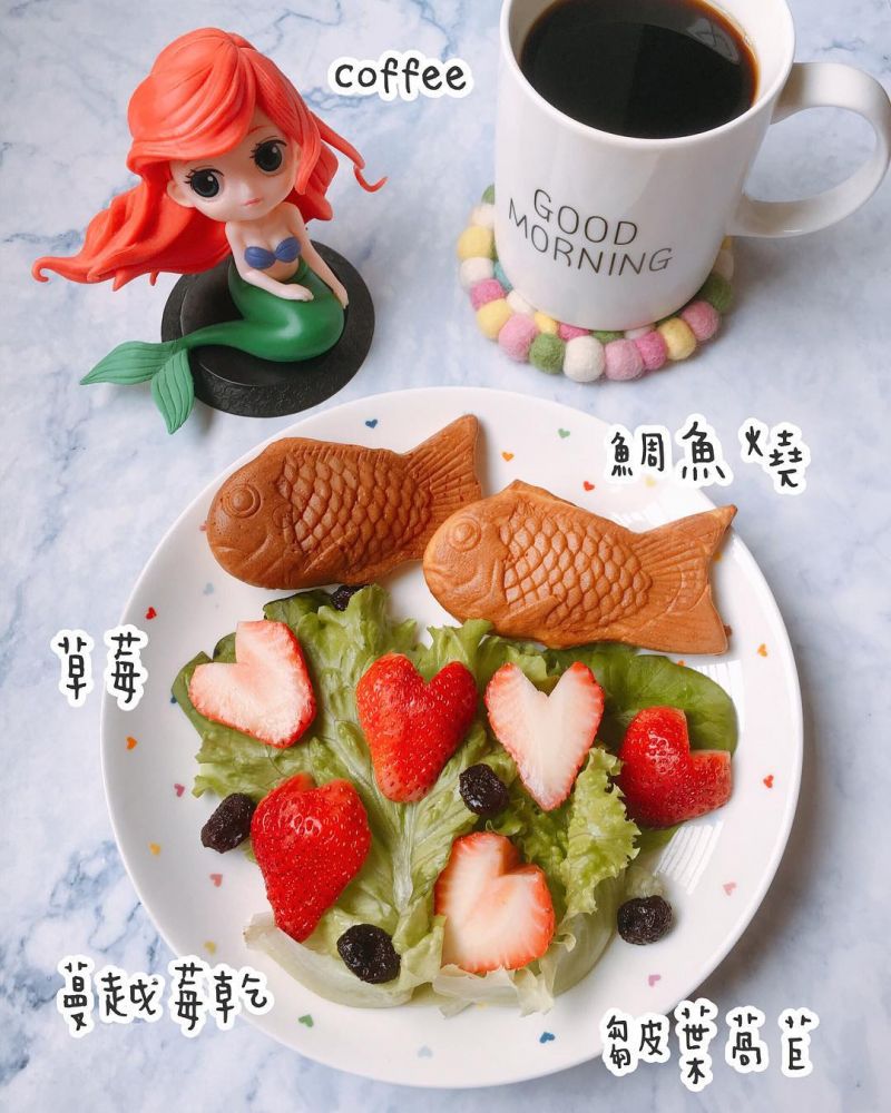 鯛魚燒莓果早餐