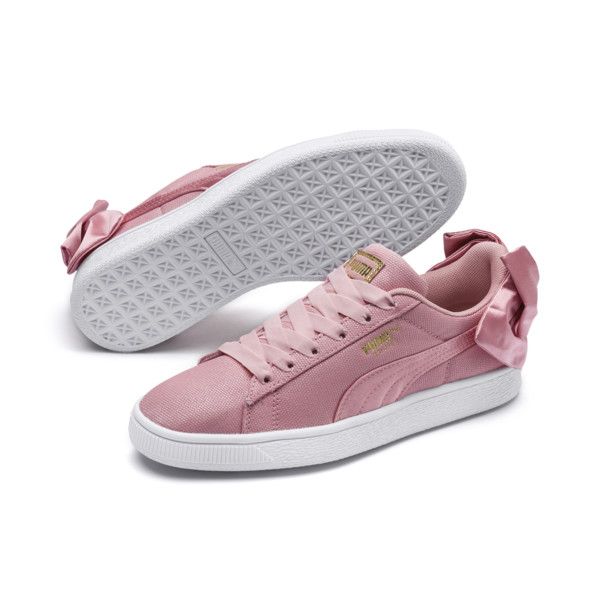 Suede Bow Women's Trainers # Bridal Rose-Puma White