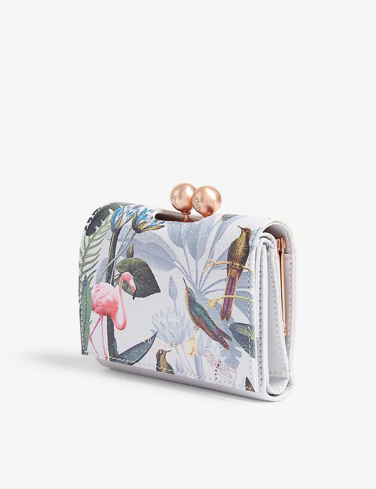 TED BAKER Caralyn Pistachio print leather mini purse $410