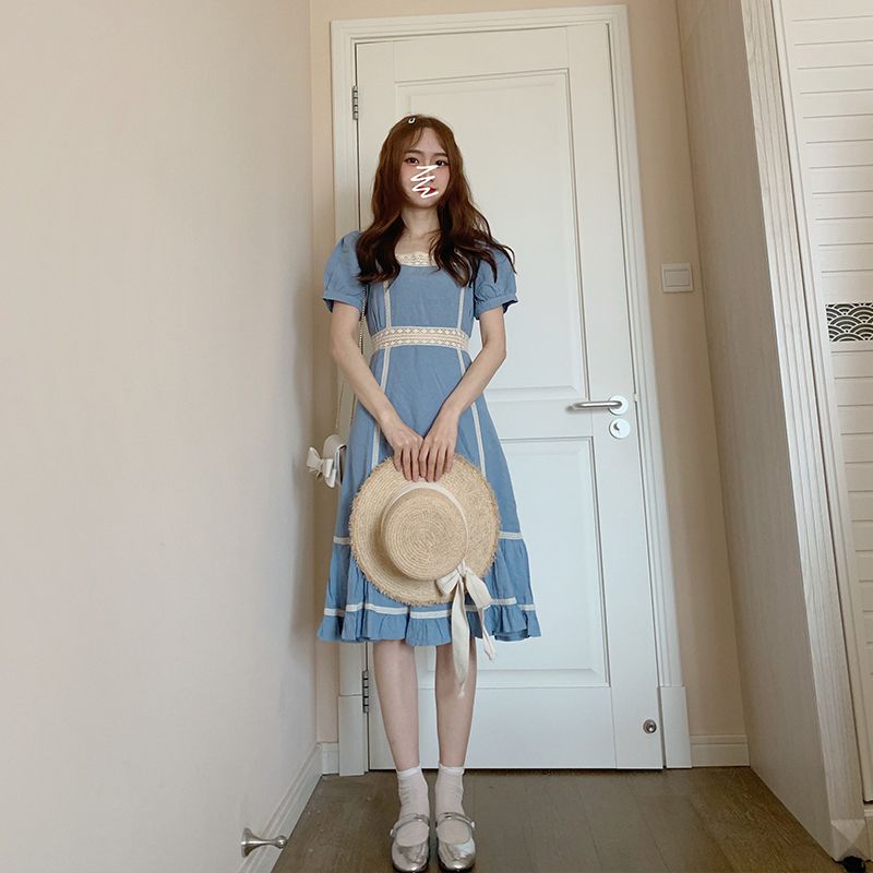 夏季蕾絲邊連衣裙 ¥127.2