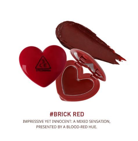 3CE HEART POT LIP #BRICK RED (7折後US$5.6)