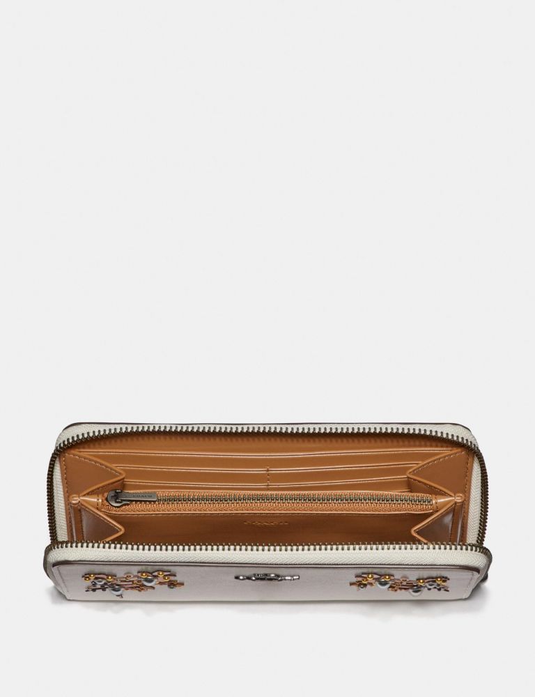 Accordion Zip Wallet With Floral Embroidery US$147.50