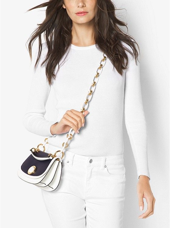 Goldie Small French Calf Leather Shoulder Bag US$465