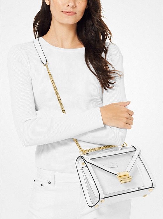 Whitney Large Clear and Leather Convertible Shoulder Bag US$116.76