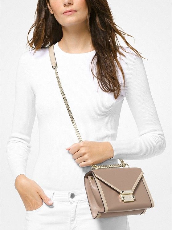 Whitney Small Two-Tone Leather Convertible Shoulder Bag US$116.76
