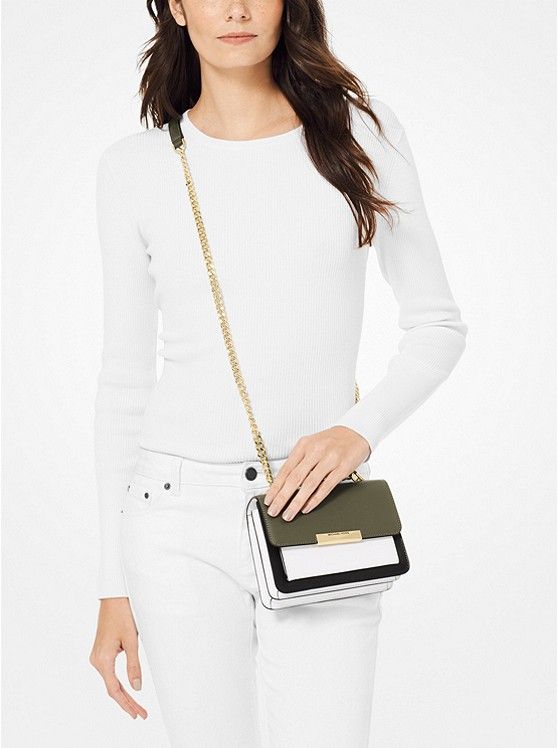 Jade Extra-Small Tri-Color Leather Crossbody Bag US$103.95